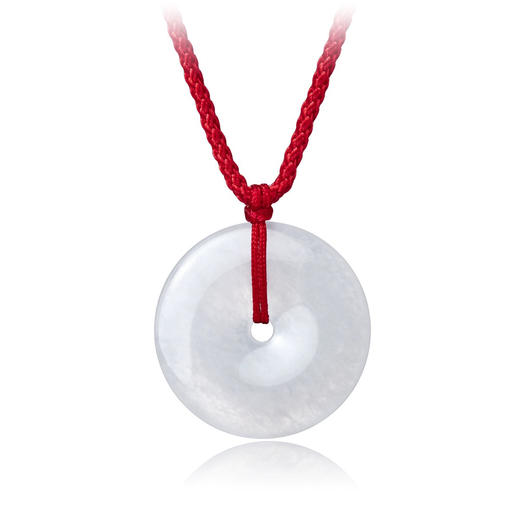 经典百搭翡翠平安扣玉坠项链吊坠配绳 商品图2