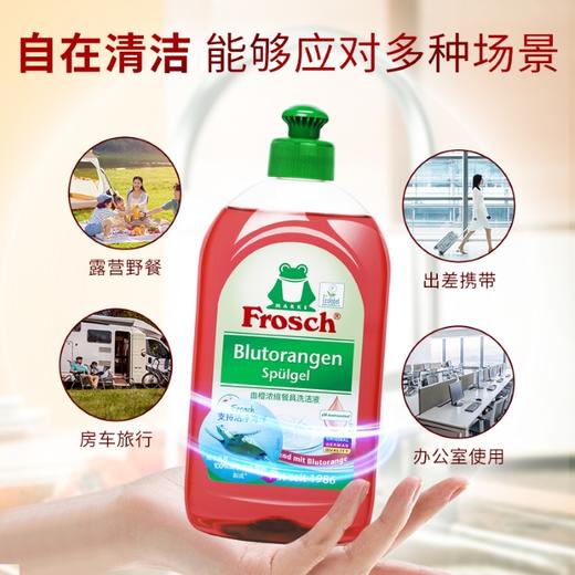 德国进口Frosch血橙润肤洗碗液不伤手果香餐具茶杯洗洁精500ML 商品图1