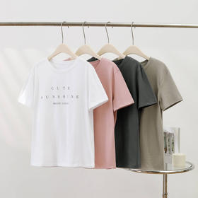 女士100%纯棉随性休闲T恤