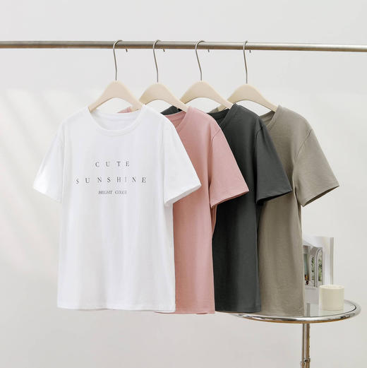 女士100%纯棉随性休闲T恤 商品图0