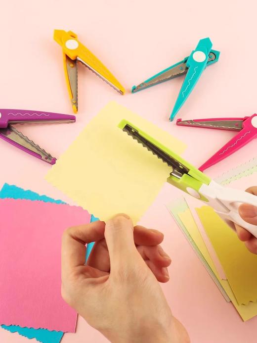 花边剪刀套装手工diy相片学生儿童安全不伤手波浪花纹卡通剪纸刀 商品图1