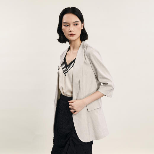 谜底一粒扣西服外套女2024年夏新品通勤风百搭宽松西装242MW0648 商品图1