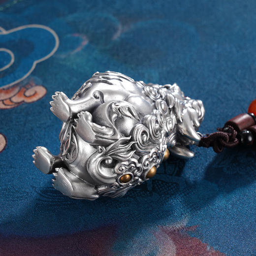 子佩集S999银【朝天吼】手把件【SBJ583】纯银貔貅2403 商品图5