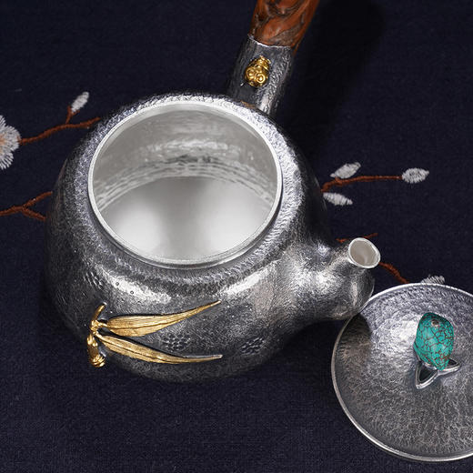 子佩集S999银+崖柏【竹香入梦】提梁壶小茶壶公道杯摆件套装【TG003】【TG005】【TG006】2403 商品图9