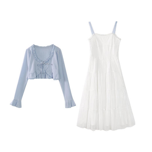 鹿向南《美术馆日记》初春连衣裙女2024新款法式气质显瘦穿搭 商品图0