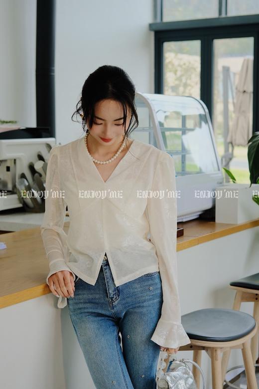 【门店同款】ENJOY春季微喇袖气质上衣 156795751 商品图0
