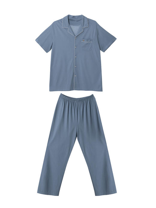 【满2件/99元】【秀黛】男翻领莫棉短袖套装男士夏季家居服睡衣H2550012T【门店同款】【如遇缺货自动退款，介意勿拍】 商品图1