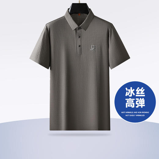 【冰丝高弹】【新款DDP】大依优型大码短袖Polo衫翻领加肥加大男士大号弹力透气舒适夏季半袖透气 商品图0