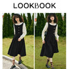 OLrain欧芮儿黑色假两件连衣裙女早春2024新款收腰法式娃娃领裙子 商品缩略图4