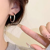 AC0018气质冷淡风简约银色耳环女素圈小众养耳洞耳圈个性时尚高级感耳饰 商品缩略图1