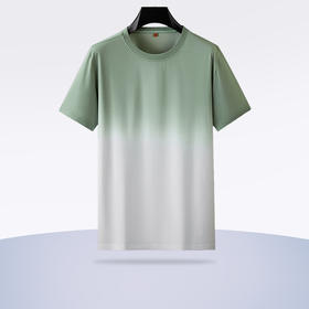 【新款DDP】大依优型大码渐变短袖T恤圆领加肥加大男士大号弹力透气舒适夏季半袖透气