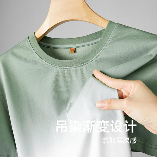 【新款DDP】大依优型大码渐变短袖T恤圆领加肥加大男士大号弹力透气舒适夏季半袖透气 商品图2