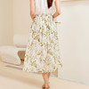 玳莎印花天丝半裙女2024夏日新款优雅轻薄透气显瘦松紧腰A字褶裙  EB34301 商品缩略图3