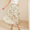 玳莎印花天丝半裙女2024夏日新款优雅轻薄透气显瘦松紧腰A字褶裙  EB34301 商品缩略图1