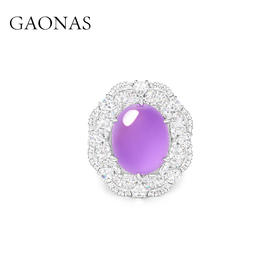 GAONAS 925银合成锆石戒指 紫罗兰 豪镶紫蛋形戒指（仿真）10366JPR