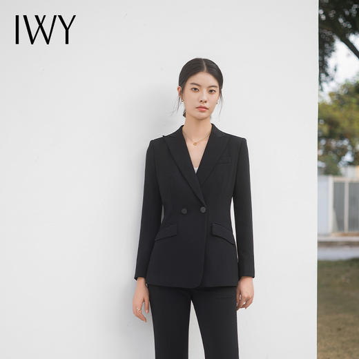 IWY/黑色休闲西服外套宽松西装套装春高级感通勤商务职场正式场合服装C13502+P33502 商品图2