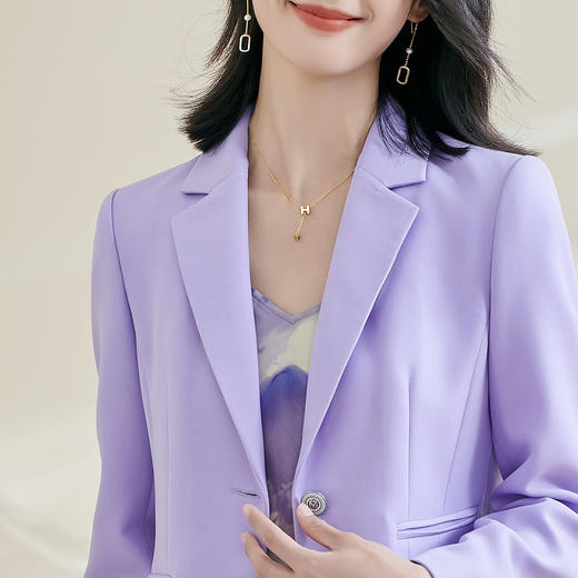 米思阳2026春季新款知性温柔风纯色西装宽松长袖搭配气质外套0242/0157 商品图4