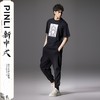 PINLI品立新中式2024夏季新款男士烫钻京剧国潮印花圆领短袖T恤BG242111016 商品缩略图3