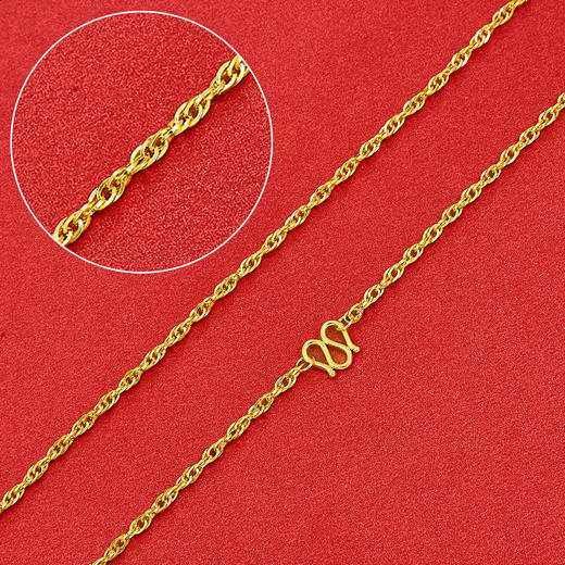 【限时克减128元】足金999.9 绞丝项链(XL00010-03)补差价）补差价）预售产品下单后不退款不退货不换货不补差价 商品图0