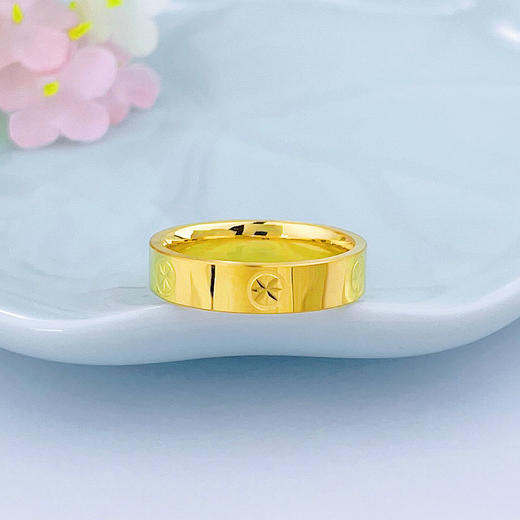 【限时克减150元】足金 【精品】3D硬金空心CNC固口光面螺丝纹圈戒米字纹圈戒(AR3DJZ00010)（预售产品下单后不退款不退货不换货不补差价） 商品图1