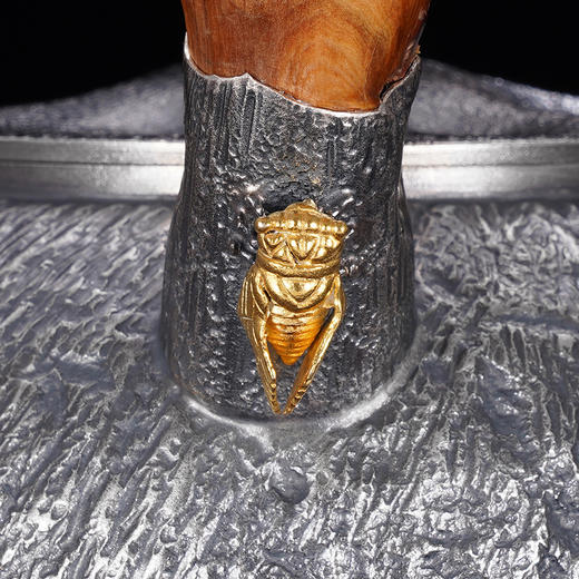 子佩集S999银+崖柏【知足常乐】锤纹提梁壶摆件【TG0013】2403 商品图5