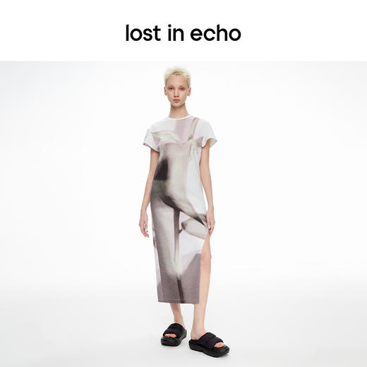 lost in echo2024新品设计师品牌填充感双条带厚底面包拖鞋沙发拖 商品图1