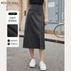 OLrain欧芮儿灰色半身裙女初春2024年新款高腰中长款直筒开叉裙子 商品缩略图0
