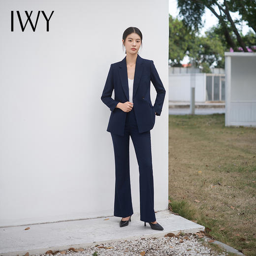 IWY/藏青色西装套装高端休闲宽松西服商务职场风C14222+P34222 商品图2