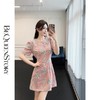 BeQueenStory【漫花千金】重工设计感新中式圆领收腰A摆连衣裙短裙 商品缩略图0