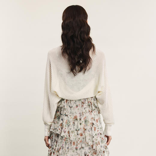 谜底针织开衫长袖女2024夏季新品复古优雅提花披肩上衣242MZ0876 商品图2