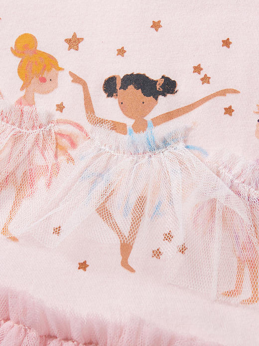 【可爱优雅公主裙】Little maven欧美风网纱公主裙夏款卡通女童裙短袖纯棉儿童连衣裙 商品图3