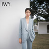 IWY/宽松西服外套雾霾蓝色西装套装长款休闲高级设计感通勤微喇裤C14228+P34228 商品缩略图2