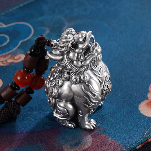 子佩集S999银【朝天吼】手把件【SBJ583】纯银貔貅2403 商品图4