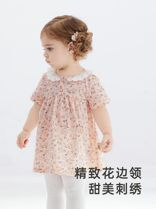 英氏儿童连衣裙春夏纯棉碎花裙女童公主裙2024新款YRLCJ2Q357A 商品图1