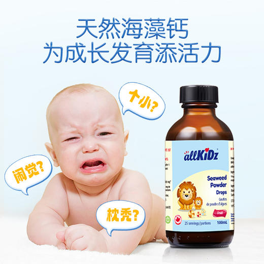 爱奇氏allkidz海藻钙儿童补充钙镁锌海藻粉液体钙100ml 商品图1