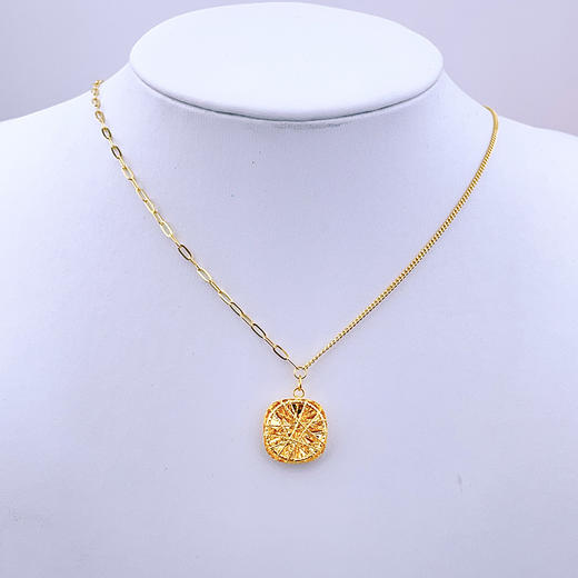 【限时克减150元】足金999 #小方糖 #小红书 (足金999字印)5G黄金调节AB链影底绕线小方糖套链(5GTL01413)（预售产品下单后不退款不退货不换货不补差价 商品图2