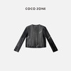 COCO ZONE高级感复古圆领皮衣多口袋设计气质上衣CC2A0367 商品缩略图1