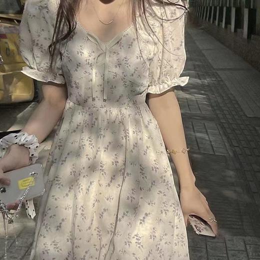 【G商品推广】纯欲奶油印花连衣裙 商品图1