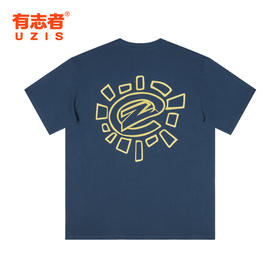 有志者UZIS 夏季纯棉T恤男宽松休闲透气健身跑步圆领运动短袖曙光