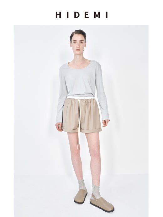 HIDEMI 云朵系极简大圆领柔软长袖T恤 商品图6