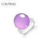 GAONAS 925银合成锆石戒指 紫气东来 紫色蛋形戒指（仿真）10388JPR 商品缩略图2