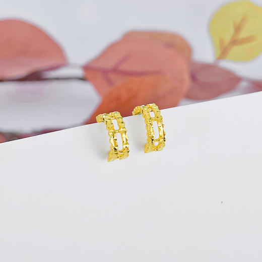 【限时克减150元】足金999.99 五9黄金仿钻耳扣(AFWJ020ES00017)（预售产品下单后不退款不退货不换货不补差价）（预售产品下单后不退款不退货不换货不补差价） 商品图0