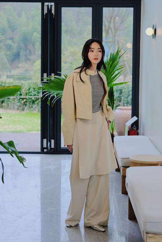 【门店同款】ENJOY春季松驰美学-系带假两件时装裤 156997257 商品图0