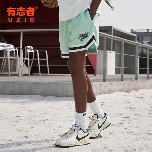 有志者UZIS美式休闲运动短裤男透气网眼夏季篮球训练四分球裤2017 商品图0