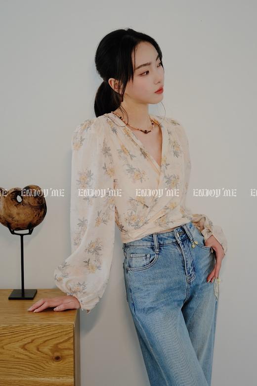 【门店同款】ENJOY春季印花系带上衣 157001028 商品图0