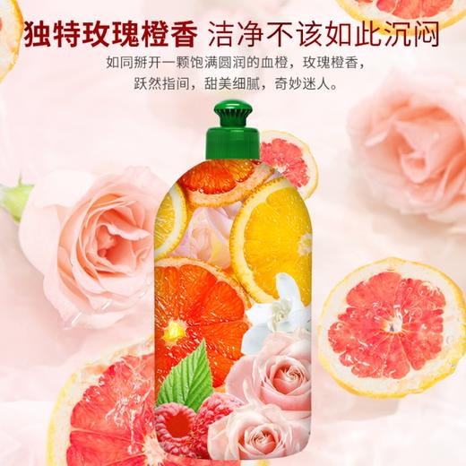 德国进口Frosch血橙润肤洗碗液不伤手果香餐具茶杯洗洁精500ML 商品图2