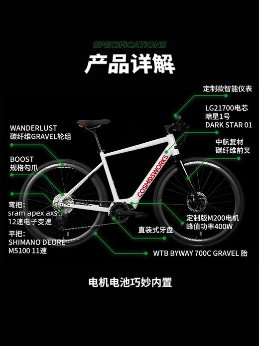 宇宙E-Bike电助力公路自行车Model E 商品图2
