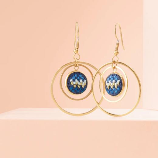 心艺手作：皇冠金“努苏姆”系列耳环 Crown Gold Nuusum Earrings in Blue/Pink/Teal 商品图8