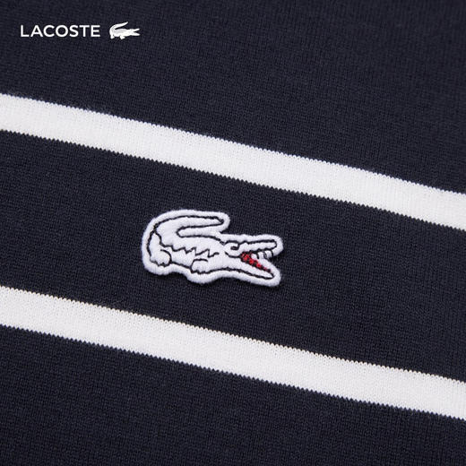 Lacoste法国鳄鱼男装新款宽窄条纹短袖T恤TH8130-10 商品图3