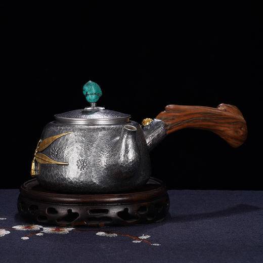 子佩集S999银+崖柏【竹香入梦】提梁壶小茶壶公道杯摆件套装【TG003】【TG005】【TG006】2403 商品图7